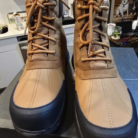 UGG Emmett Duck Boots Waterproof Winter Chesnut Brown 1115834-CHE Men's 12 NIB - Picture 4 of 14